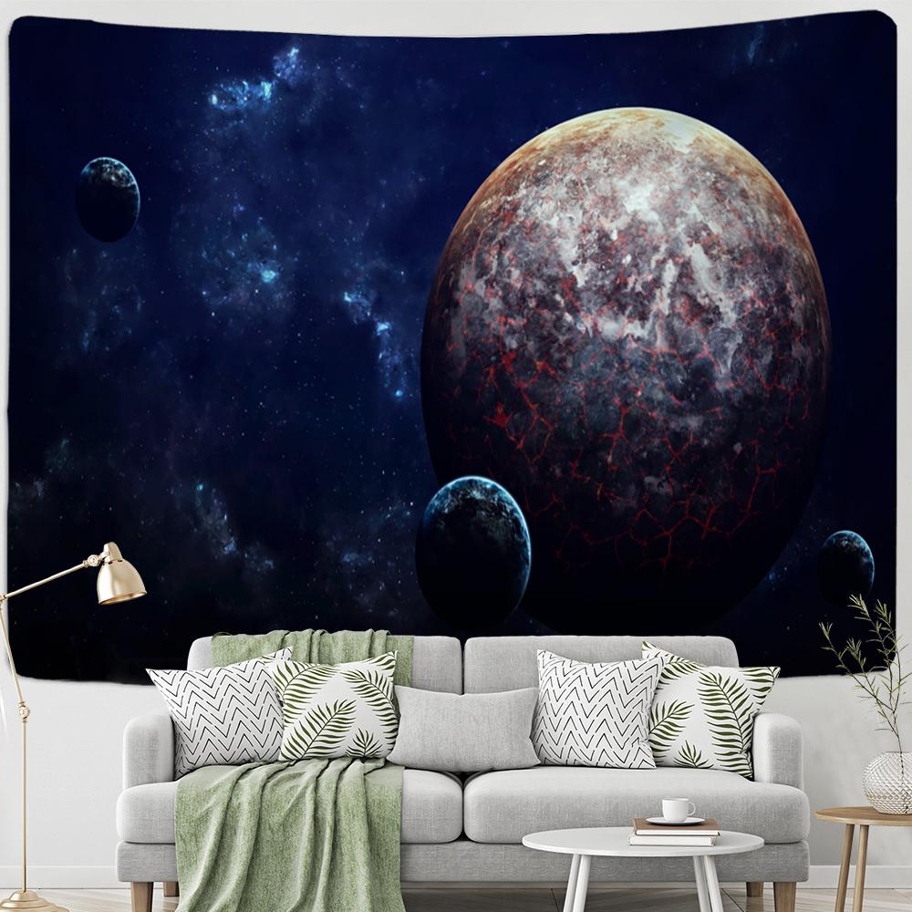Starry Sky Planet Tapestry Wall Hanging Psychedelic Hippie Mysterious Universe Tapiz Background Cloth Home Decor