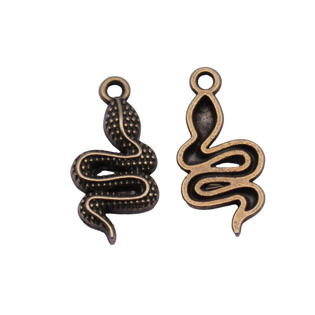 Cobra Snake Charms Antique Bronze Silver Pendants For DIY Bracelet Necklace Jewelry