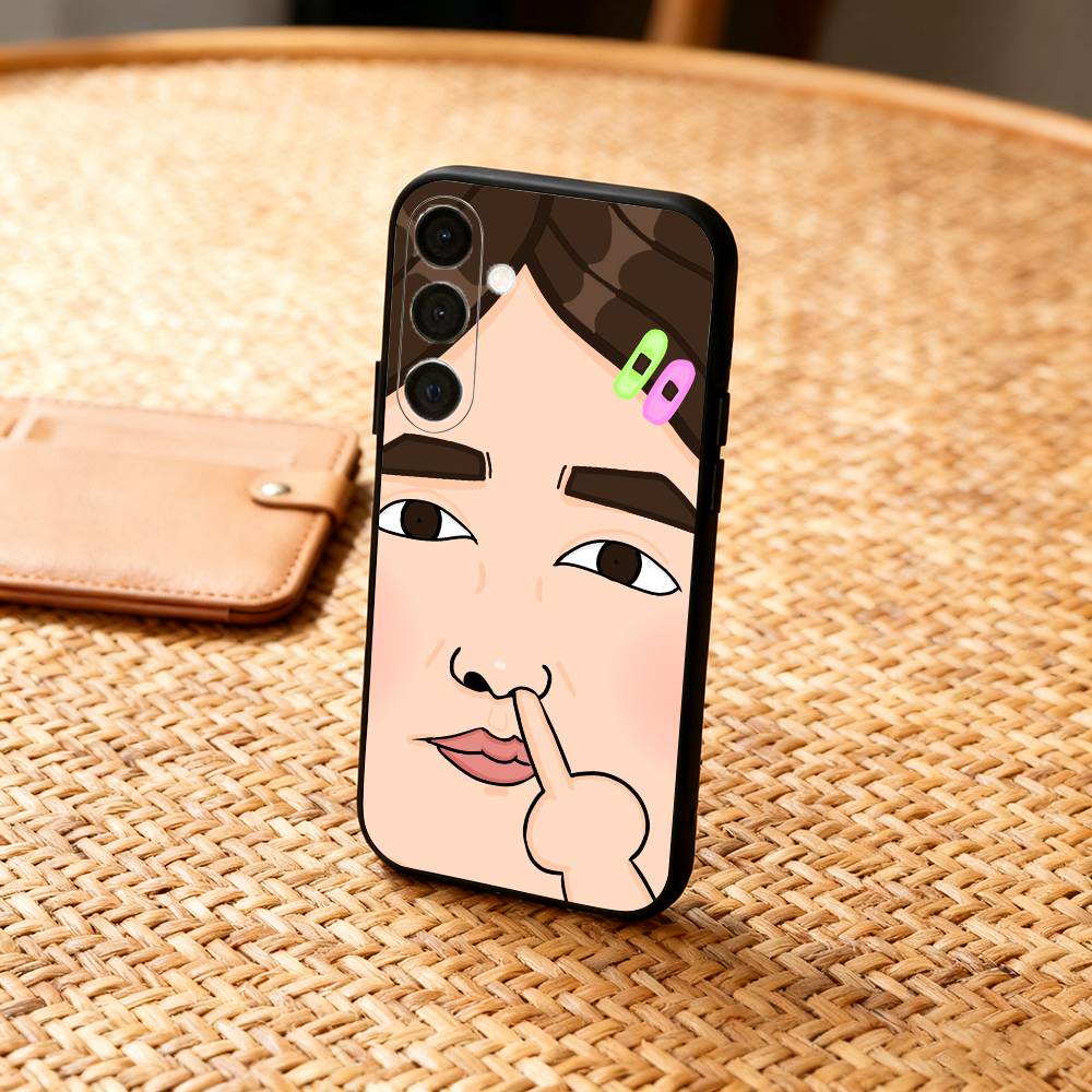 F-FUNNY And Cute Stickers Phone Case For Samsung  A73,72,71,A52,51,40,41,A22,A32,31,A13, Soft Black Shell