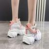 Mode 10CM Dicke Sohle Lässige Damen Vulkanisierte Schuhe Sport High Platform Sneaker Frau Kette Klobige Sneaker Weiß Rosa Mode Frauen