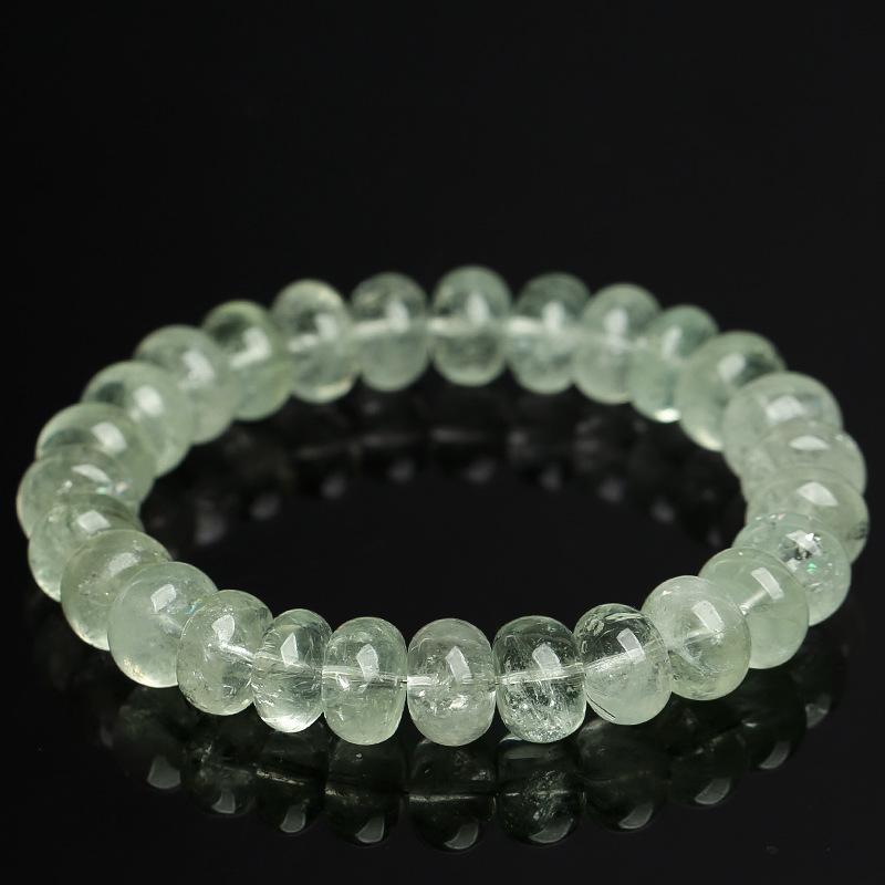 Hongchu Crystal Natural Green Crystal Bead Bracelet Ice Green Crystal Straight Cut Disc Beads Beads for Making Bracelets