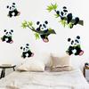 Cartoon Bamboo Panda Wall Stickers For  Home Decor Living Room Panda Mural Decals Bedroom Decorative Sticker