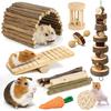 Sofier Hamster, Guinea Pig Toys Accessories Natural Chews for Teeth Rabbit Bunny Rat Chinchilla Hideout Ball Apple Wood Timothy Hay Sticks