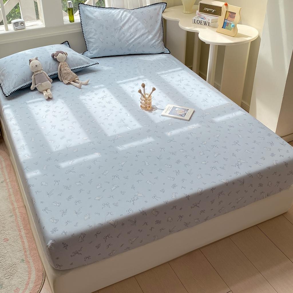 Baumwoll-Spannbettlaken mit Gummibändern Rutschfest Verstellbarer Matratzenschoner Pflanzen Blumen Gedruckt für Doppel- King- Queen-Bett