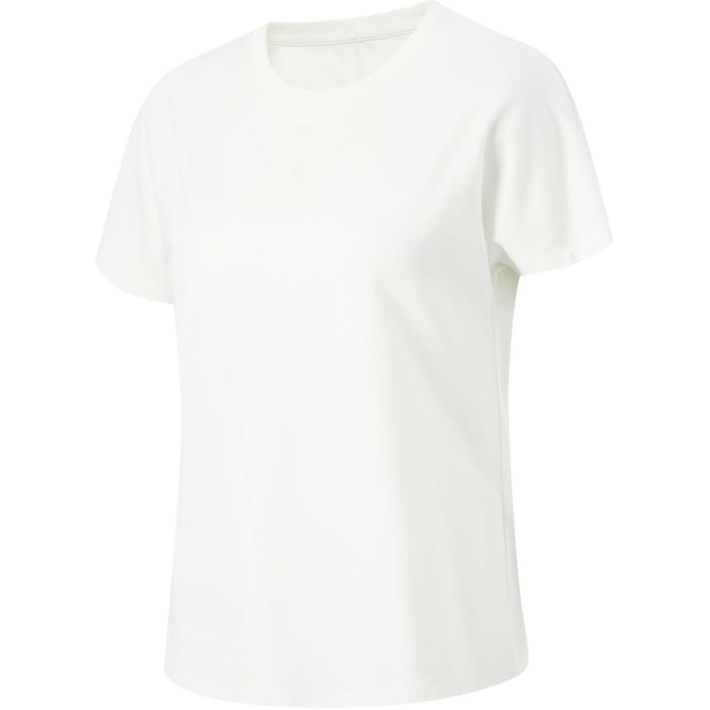 Li-Ning Comfortable Round Neck Moisture Wicking Sports Short Sleeve T-Shirt Women Tops Off-White ATSU018-1