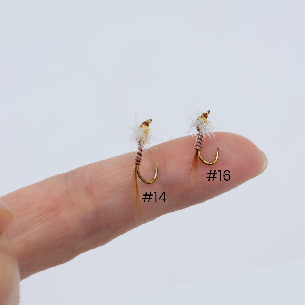 #14 #16 Jepice Spinner Suchá muška s křídlem Para Post & srstí jelena, Ostrý háček Umělá nástraha hmyz pro rybolov pstruhů, lipanů, okounů