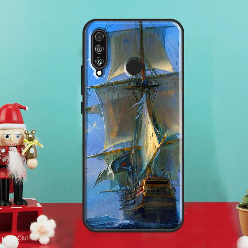 Sailing Pirate Ship Boat For Huawei Nova Y70 Y90 Y60 Y72 Y61 Y91 12s 12i 11i 7i 8i 9 10 SE P60 Pro P30 P40 Lite Case
