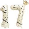 40 Inch White Foil Balloon Number 17,Crown 17th Birthday Party Decorative Balloons,Number Large Numbers Balloon 17,Girls Boys 17th Birthday
