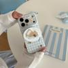 Cute Plaid Sleeping Bear Magnetic Suction Bracket for iphone11Promax iPhone 11 Mobile Phone Case 11 Female 11