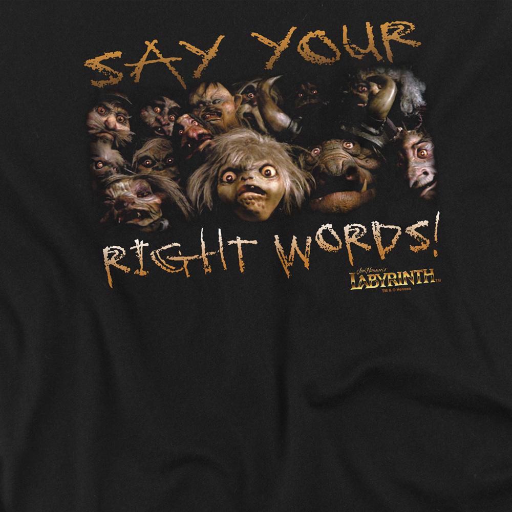 Labyrinth Unisex Adult Say Your Right Words T-Shirt