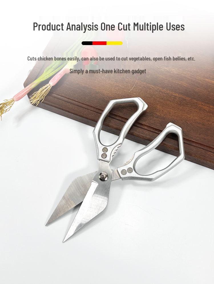 Multifunctional Kitchen Scissors: Aluminum Handle, Ideal for Poultry, Bones, and Fish