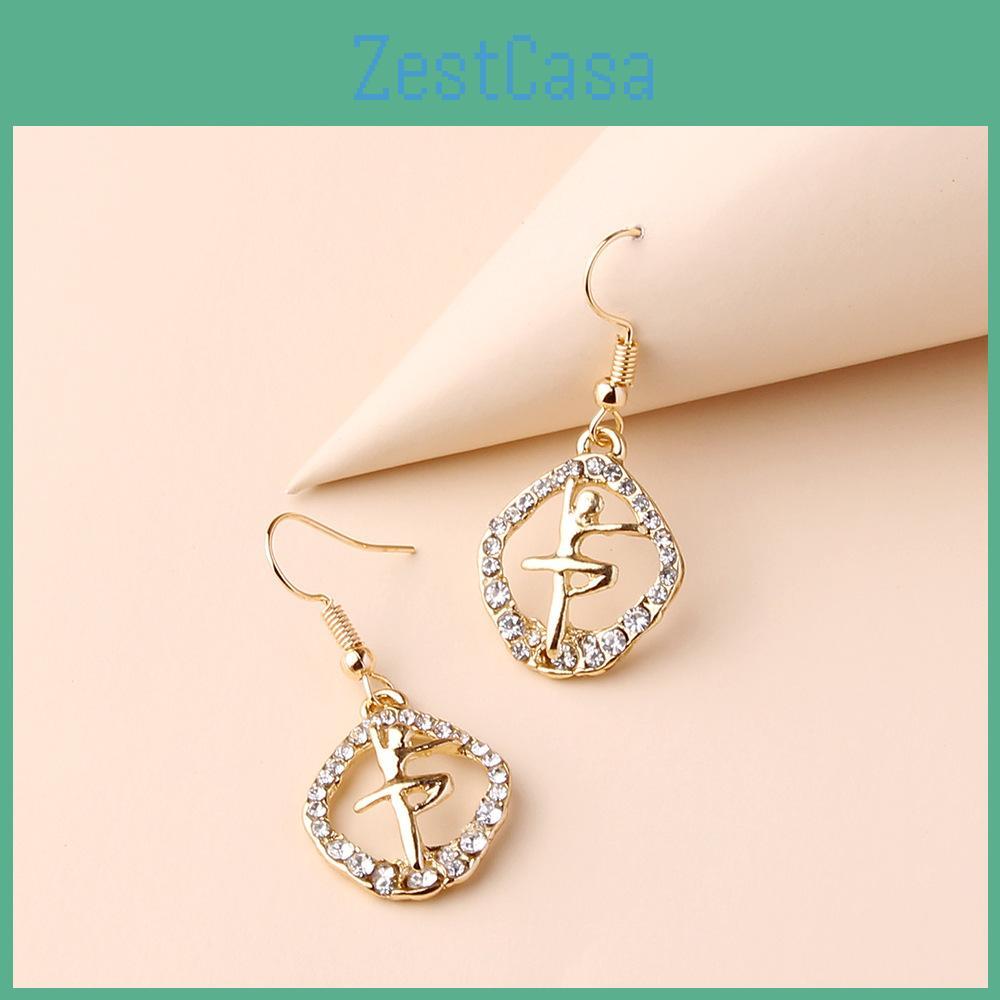 Fashion Alloy Trend Rhinestone Angel Dangle Earrings For Womens Casual Style
