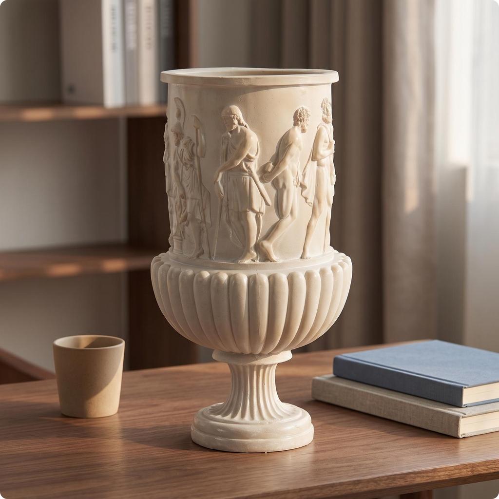 Decorative Vase Antique Style Sculptural Classical Urn for Home Decor