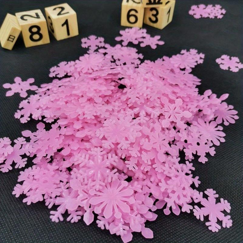 100 шт. 3D Наклейка на стену Снежинка Светящаяся Флуоресцентная Светится в темноте с бесплатным клеем Наклейка на стену для Детской комнаты Спальни розовый