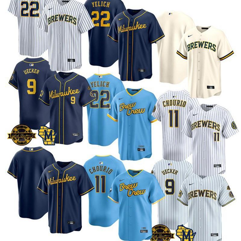 Milwaukee Brewers MLB Basebolltröja Broderad 11 9 22 Nummer Anpassad Sportkläder Herr Dam Höst