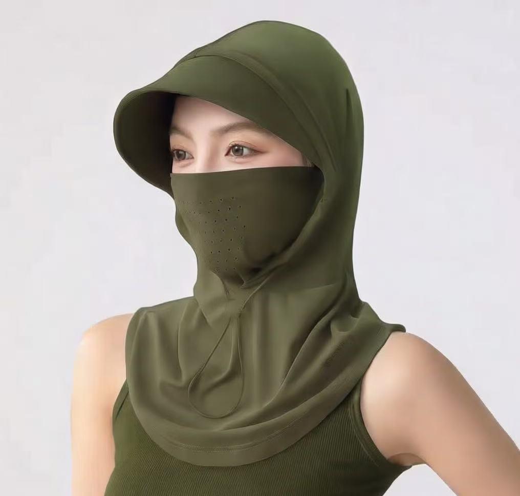 Women's Ice Silk Full Face Mask: UV Protection, Breathable, Ideal for Summer Driving and Cycling