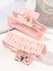 3 Pack Pink 3.5" Medium Hair Claw Clip for Women Thick Thin Hair,Strong Hold Matte Banana Hair Clips Valentine's Day Accessories