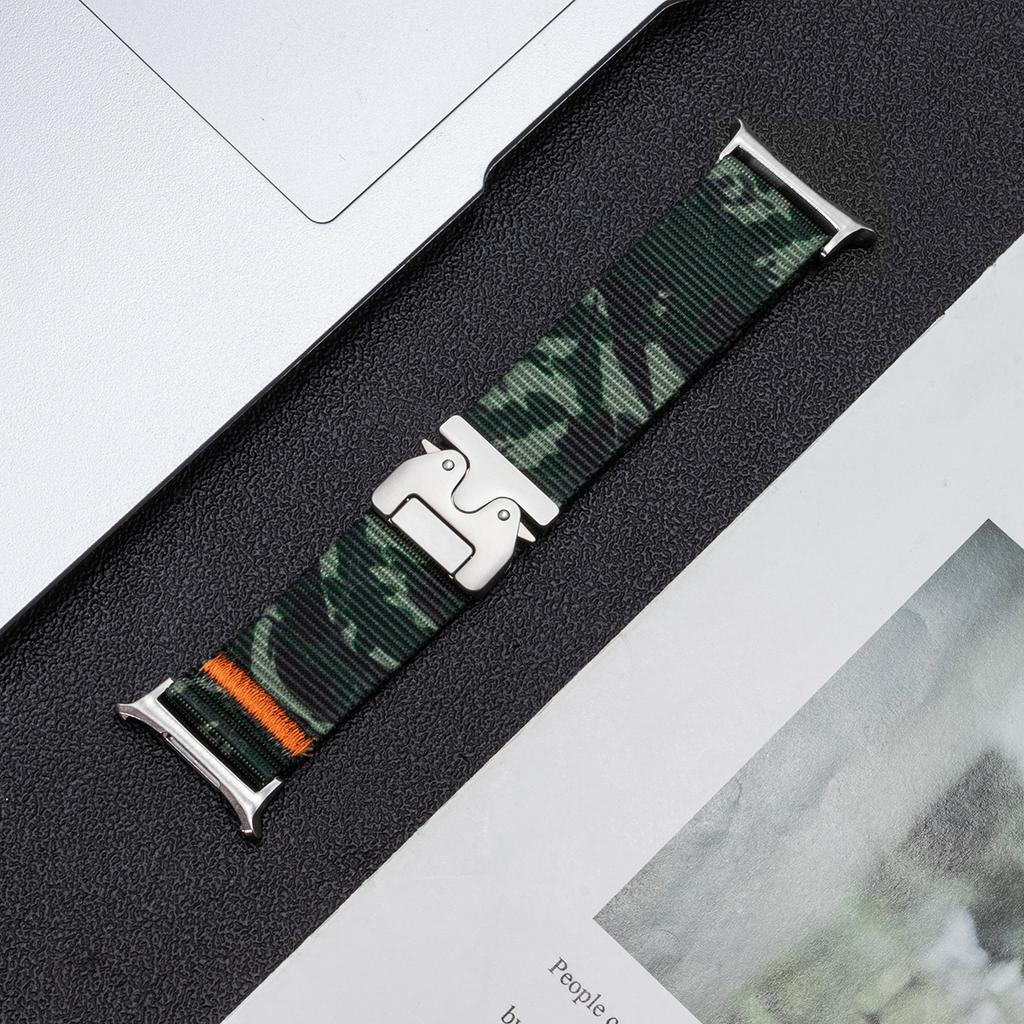 Sport Nylon Band For Samsung Galaxy Watch Ultra 47mm Camouflage Water Resistant Men Wearable Bracelet Galaxy Watch Ultra Strap