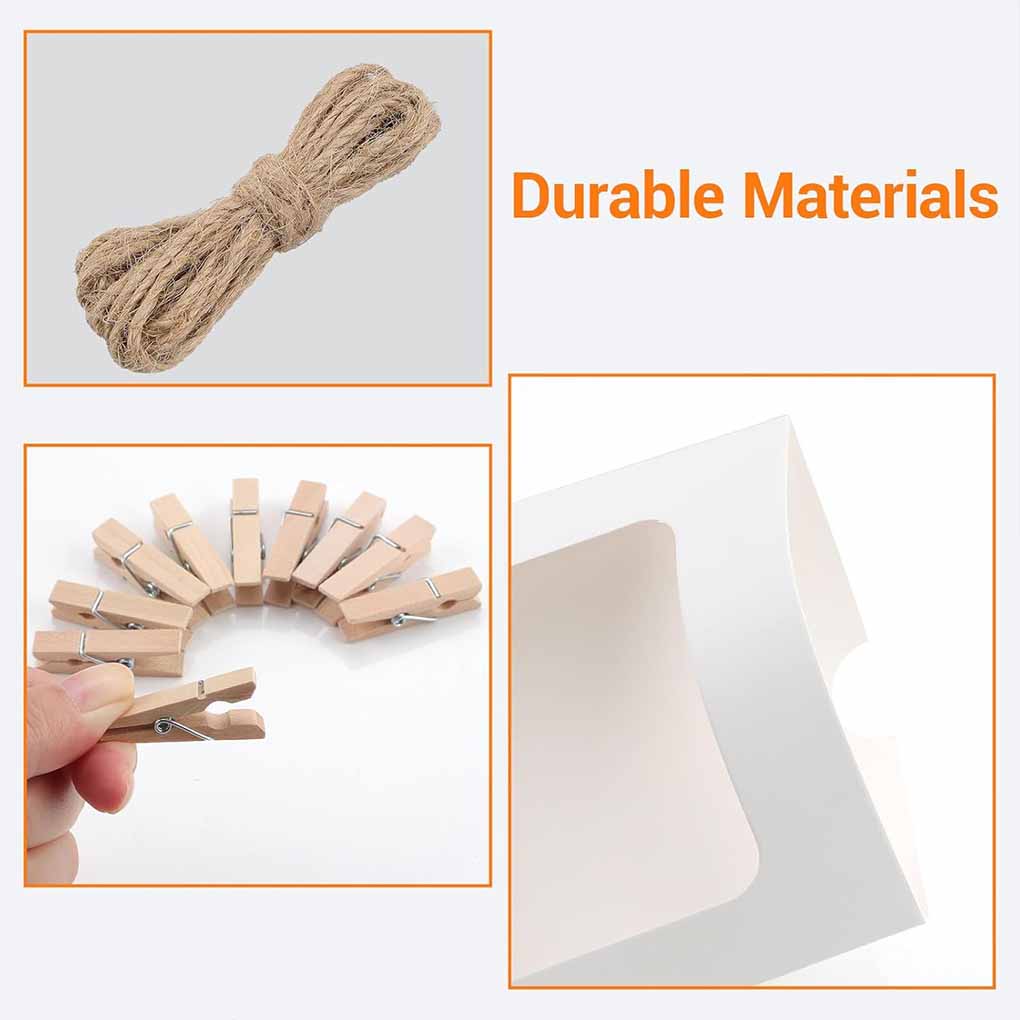40pcs Curtain Line with Clip, Photo Photo Hanging Wall Decoration, Paper Frame, Rope, Frame Home, Wedding, School