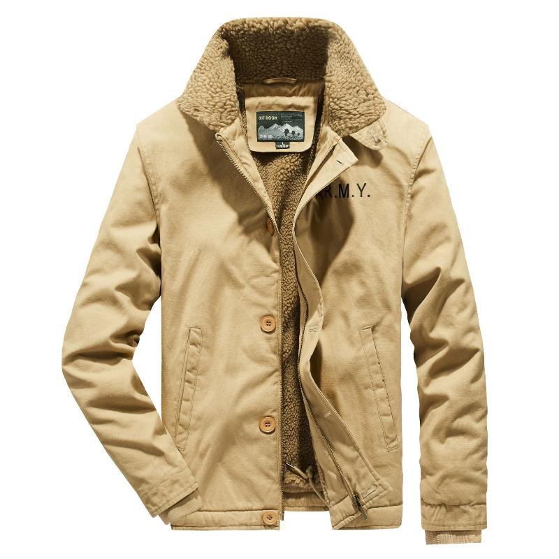 

Зимняя мужская бархатная куртка с утолщенными лацканами в стиле милитари с хлопковой подкладкой Свободная куртка с хлопковой подкладкой 4XL