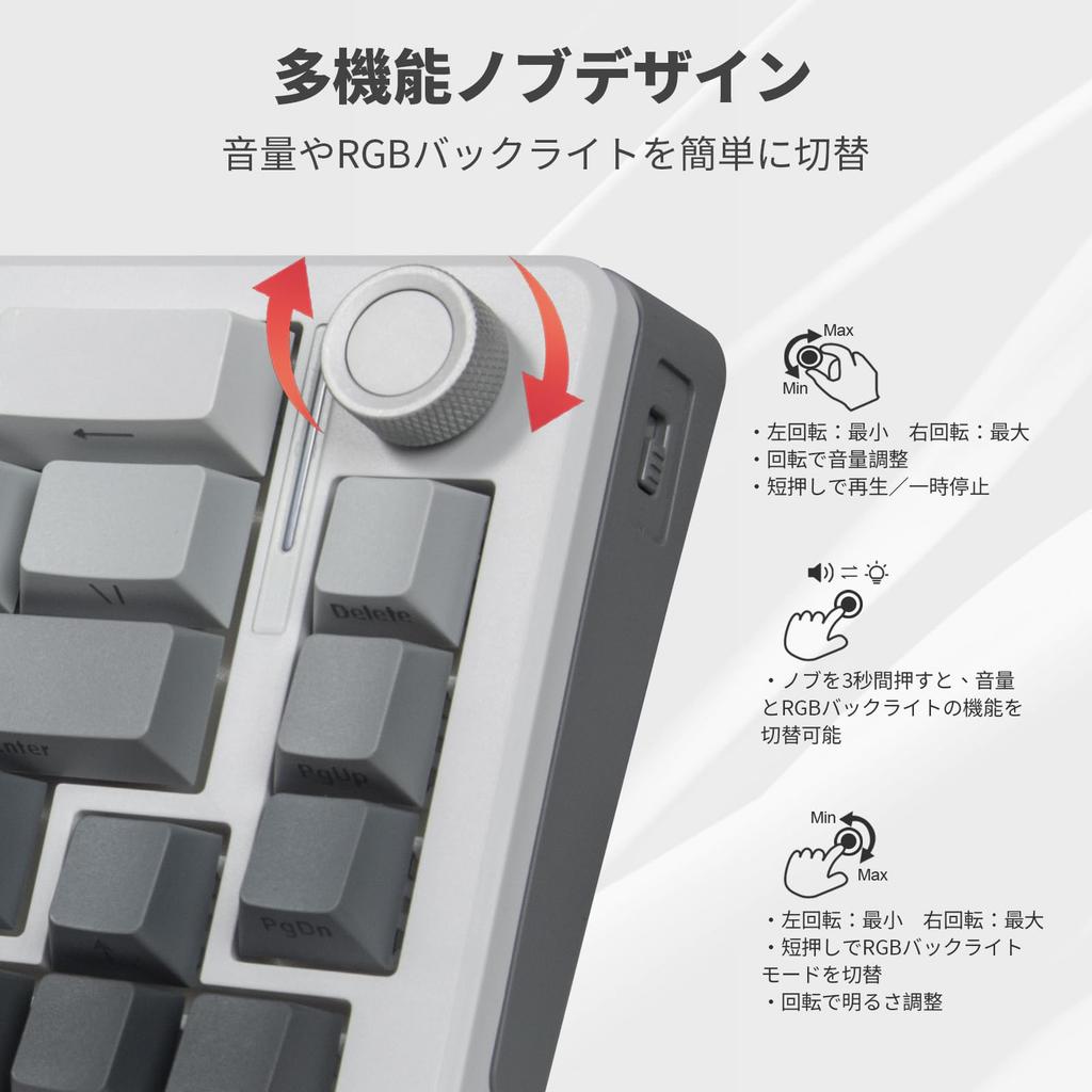 eElement Wireless Mechanical Silver English 68 Gaming Connection Compact Soundproofing Gasket Structure RGB Full Compatible with Z-68 Keyboard,