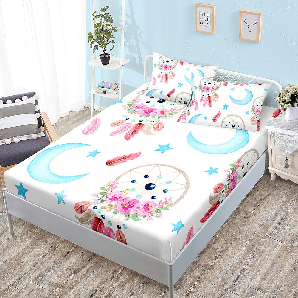 Three-Piece Mattress, Mattress Cover, Dream Catcher, Ethnic Bohemian Mattress Protective Cover