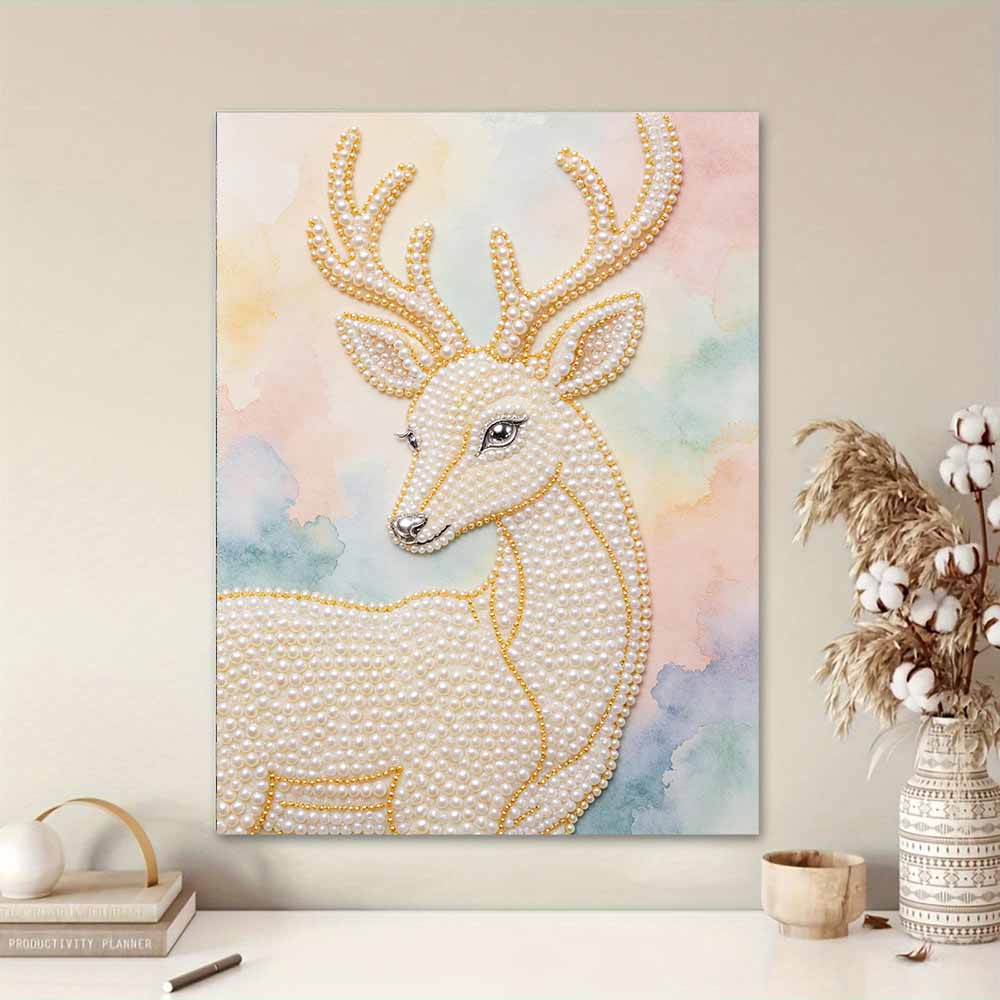Pearl DIY Art Painting Elegant Deer Handcrafted Picture Indoor Wall Ornament Relaxing Leisure Hobby Exquisite Home Decor Gift