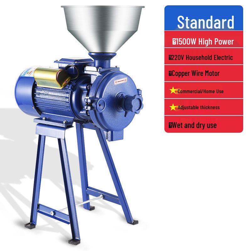 Superfine Household & Commercial Grain Grinder for Corn, Five Grains, and Miscellaneous Grains (Dry & Wet)