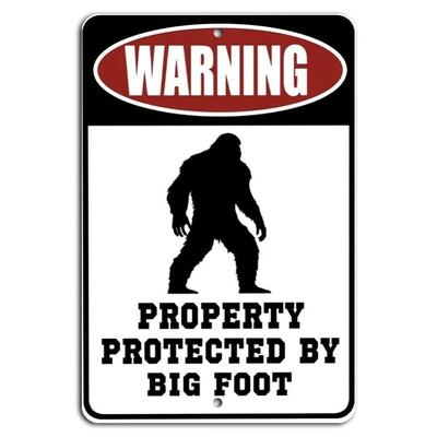 Outdoor Bigfoot Security Warning Sign, Funny Anti-Theft Decor for Garden Yard Cabin