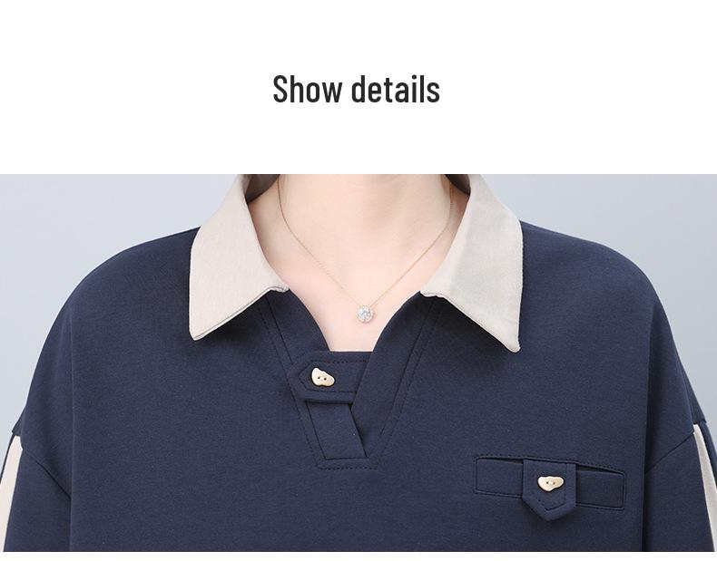 Casual Women's Spring/Autumn 2025 Sweatshirt Set: Fashionable Two-Piece, Age-Reducing Mom Outfit.