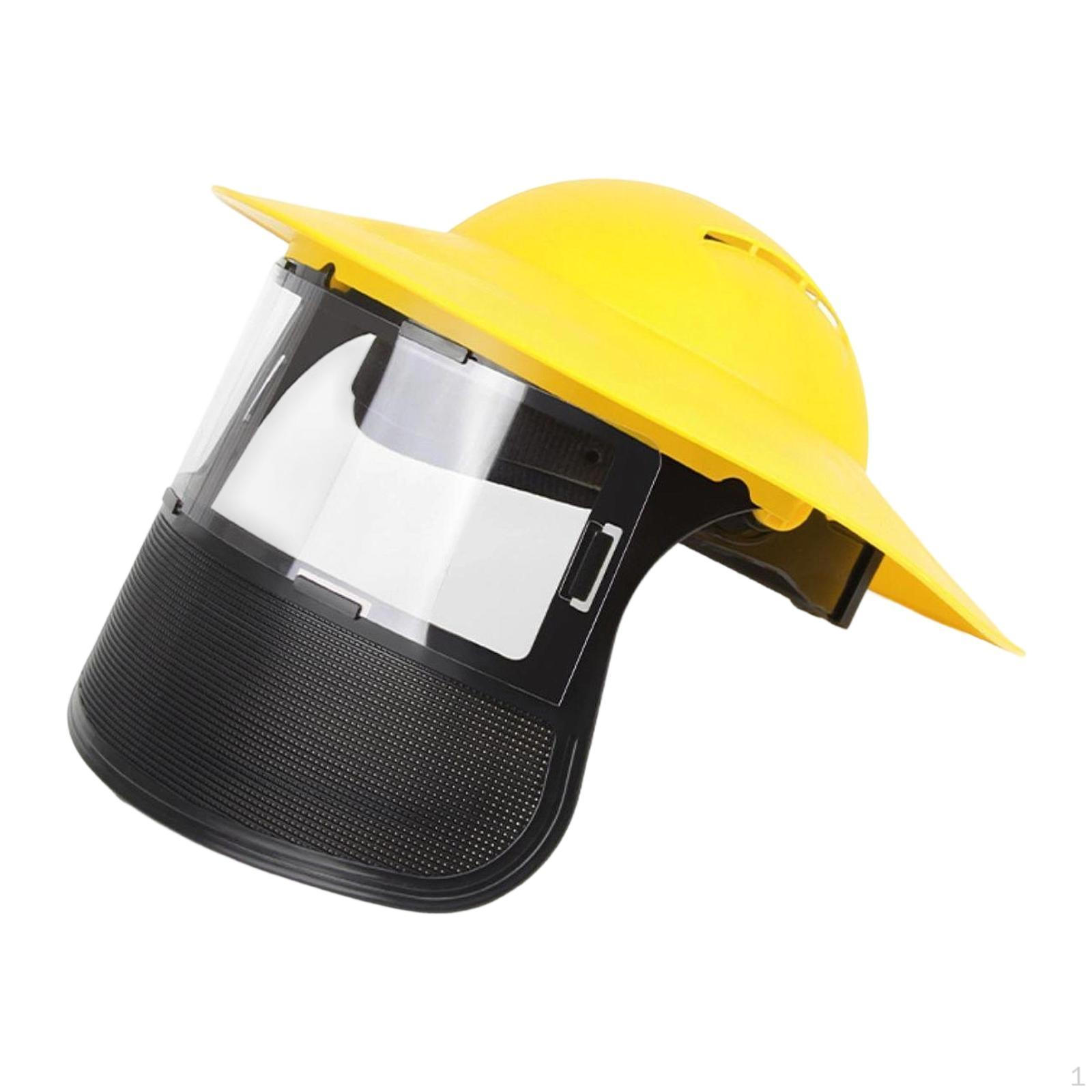 

for , Face Adjustable Visor Garden Brush Cutter And Lawnmower Yellow Mesh Clear