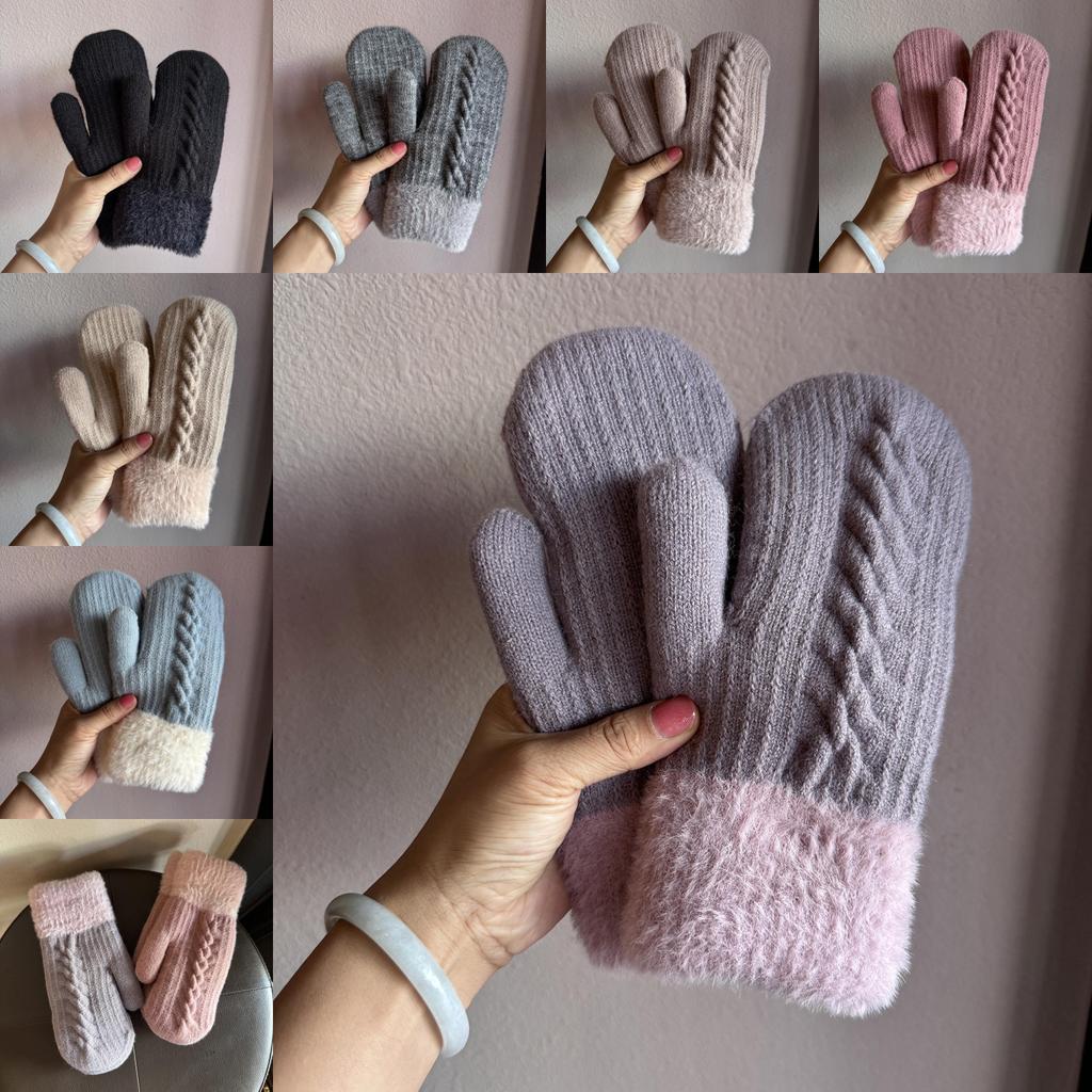 Unisex Alpaca Wool Knit Winter Gloves With Fleece Lining For Commuting And Outdoor Activities
