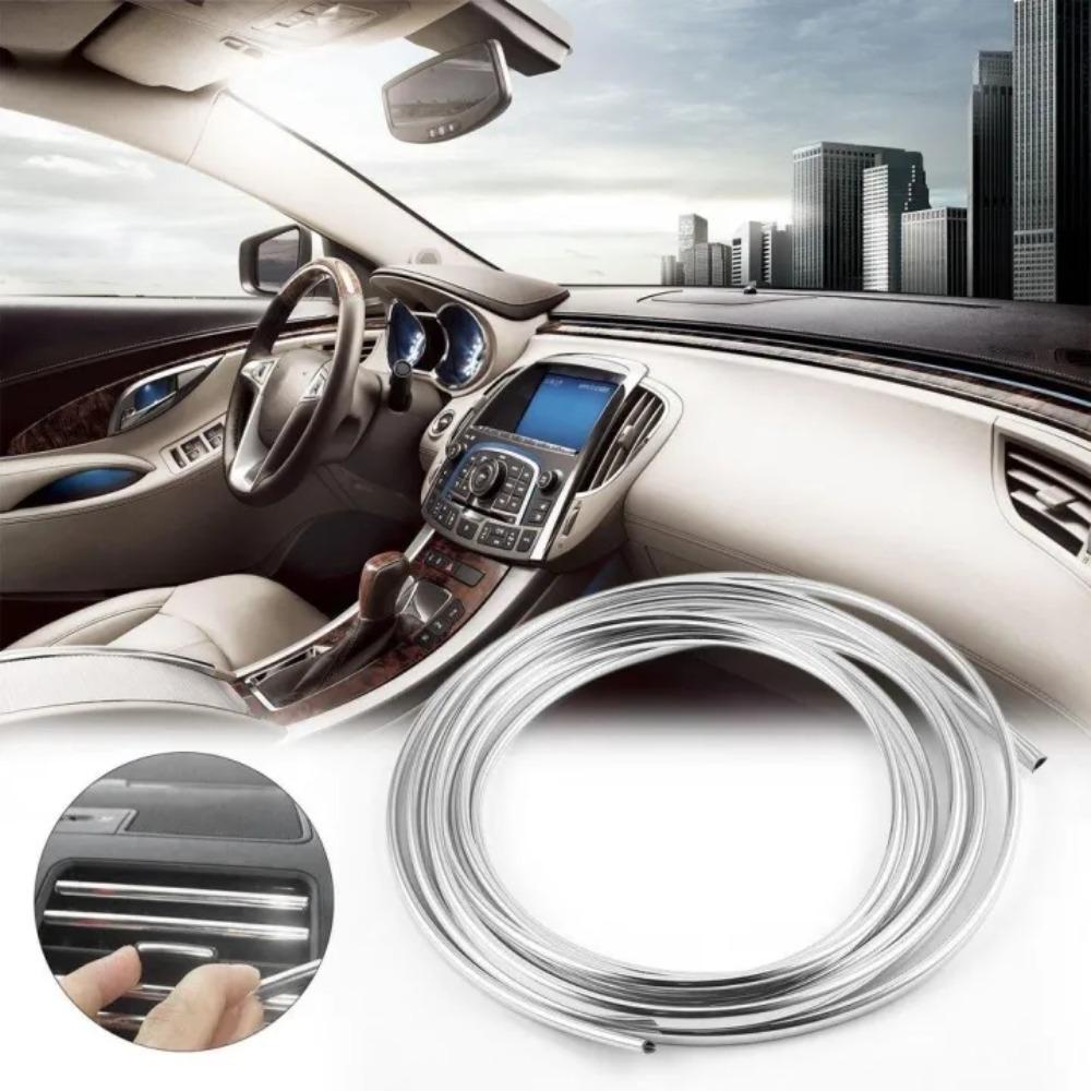 6M Car Door Chrome Moulding Trim Strip Scratch Guard Protector Cover Strip for Car Door Edge Air Outlet Door Hood Trunk Bumper