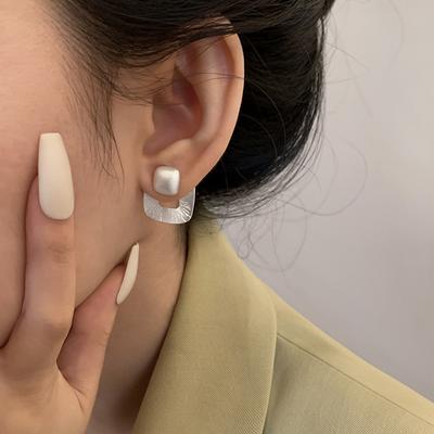 Hollow Frost Surface Geometric Stud Cerce pentru Femei Design Simplu Personalitate Cercei Bijuterii