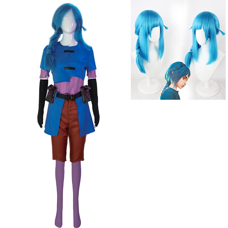 

Аниме Аркейн Джинкс Косплей Костюм Паудер Малышка Джинкс Косплей Костюм Женский Сексуальный Наряд Хэллоуин Лига Легенд Парик Хэллоуин M