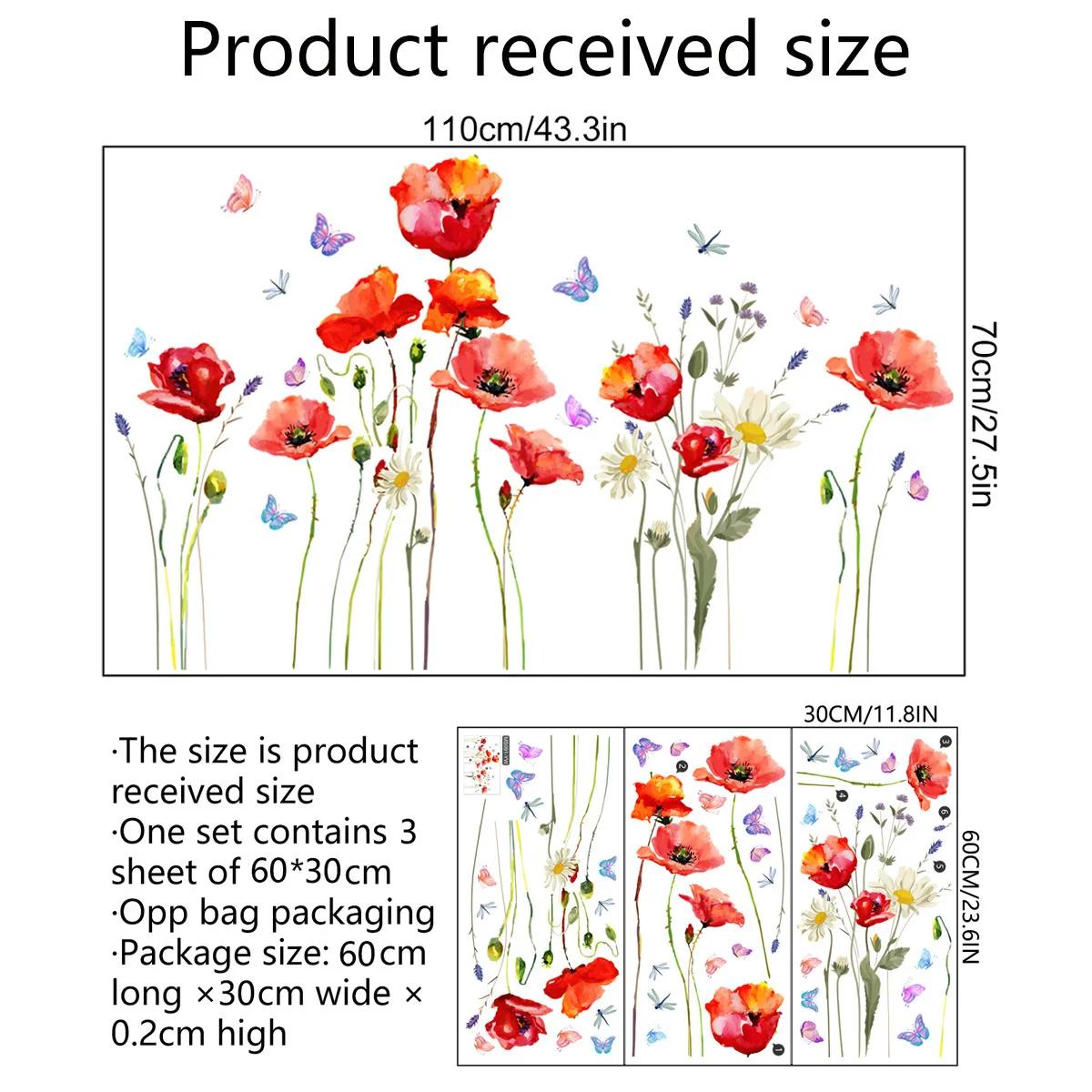 

Акварель Цветок Бабочка Наклейка На Стену Гостиная Диван Фон Домашнее Украшение Фреска Декор Спальни Самоклеящиеся Обои