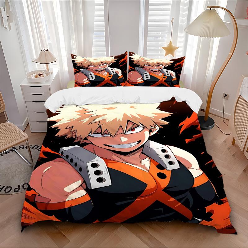 Powerful Anime Hero Print 3Pcs Bedding Setduvet Cover With 2 Bedropillowcase Home Birthday Gift