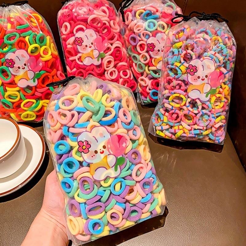 IF ME 780pcs/set Cute Hair Tie Hair Clip Set for Kids Colorful Star Flower Hairpin Rubber Children Hair Accessories