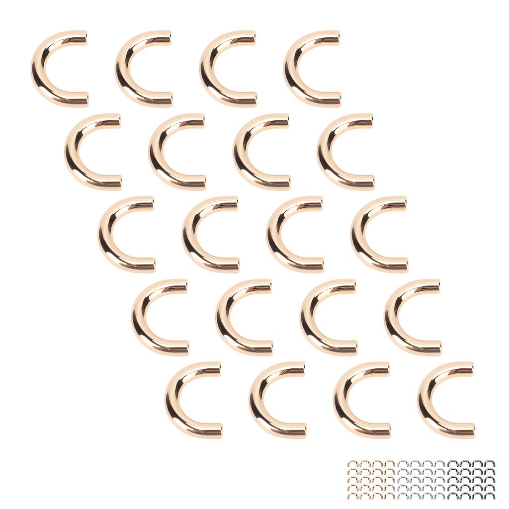 20 Set Metallspännen för Väska Båge U-form Ring Spänne Anslutning med Skruvar för Läder Cr