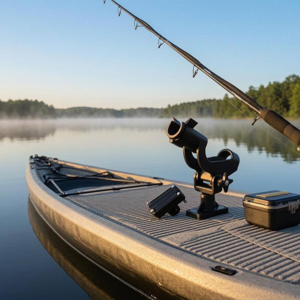 Kayak Fishing Rod Holder Adjustable Rotating Rod Holder Boat Fishing Pole Mount Easy To Install Stable Grip For Anglers