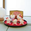 Fukubeya Seto Ware Hello Kitty Decorative Hina Set of Ceramic Hina with Folding Screen and Perfect for Hinamatsuri Seasonal Decorations Dolls, 5,