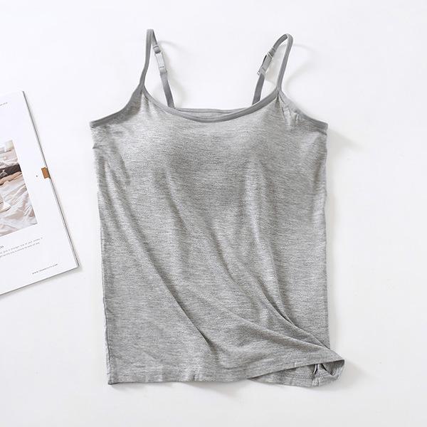 Women's Adjustable Spaghetti Strap Padded Camisole: Wireless Bra Cup, Slimming Fit