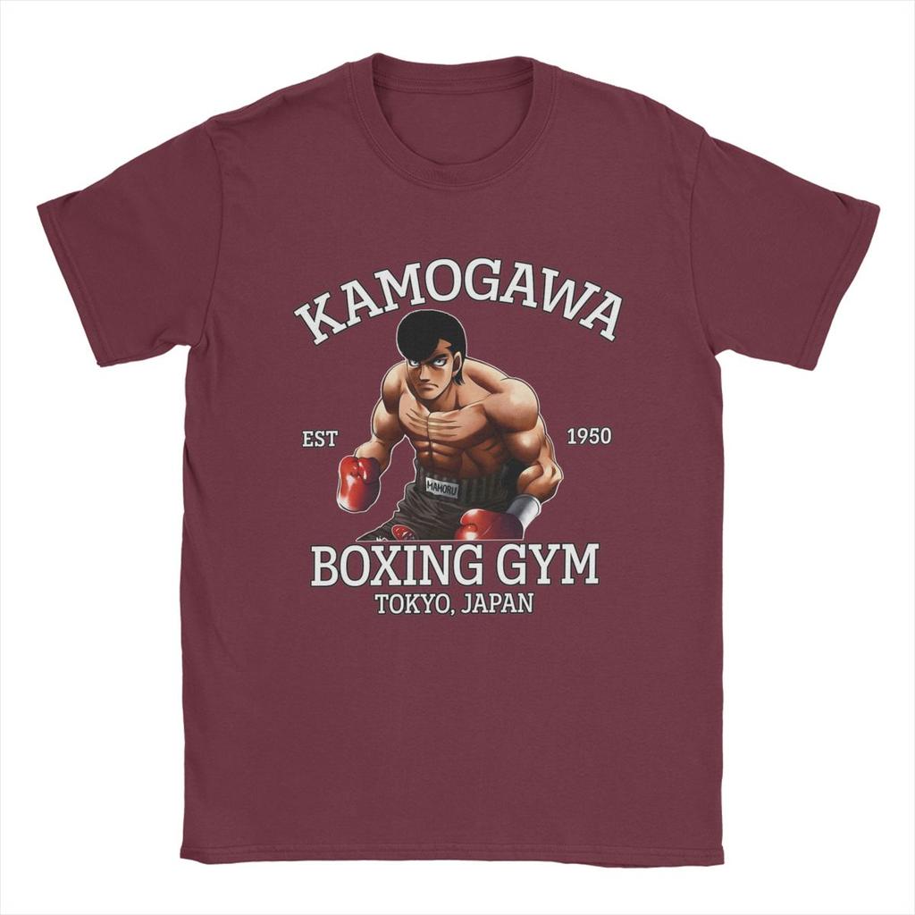 Kamogawa Boxing Gym Takamura T-Shirt for Men Hajime No Ippo Anime Humorous Cotton Tees Short Sleeve T Shirts Plus Size Clothes