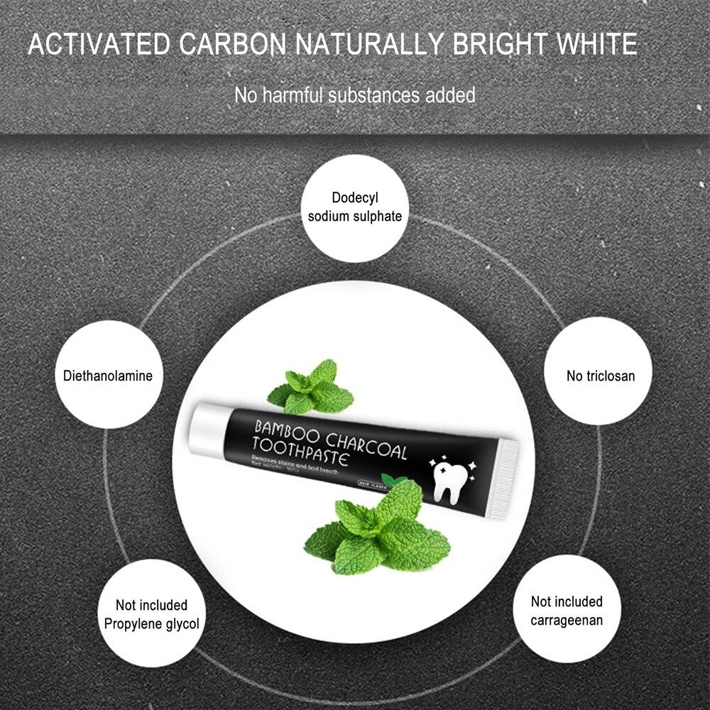 105G Bamboo Charcoal Toothpaste Whitening Remove Stains Bad Breath Tartar Oral Hygiene Cavity Care Fresh Mint Flavor Refreshing