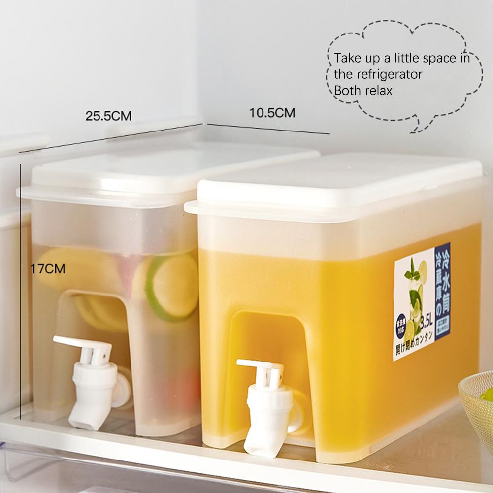 3.5l Household Water Container With Faucet 3.5l Large Capacity Summer Drink Dispenser For Lemon Fruit Tea Cold Drinks