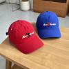 Quick-drying Thin Letter Embroidery Big Red Baseball Cap Children's Sun Protection Sun Hat Street Sapphire Blue Cap Men's Tide