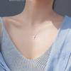 Collar Minimalista con Colgante de Cruz de Plata S925 para Mujer