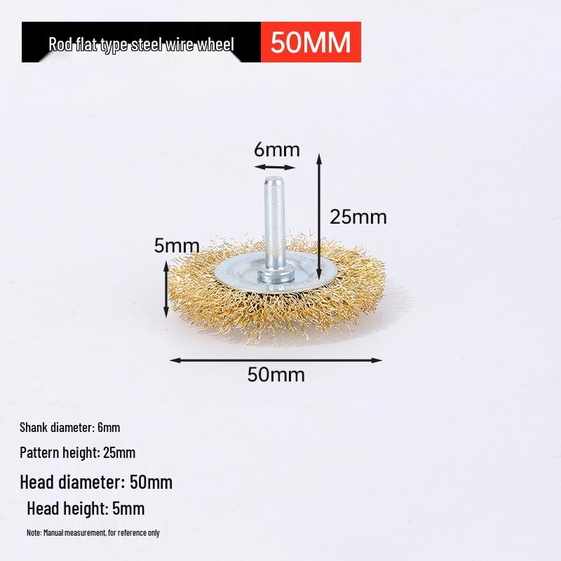 T-shaped Wire Brush: Metal Rust Removal and Polishing Tool with Round Handle