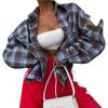 Los dames plaid shirt met meerkleurig patroon