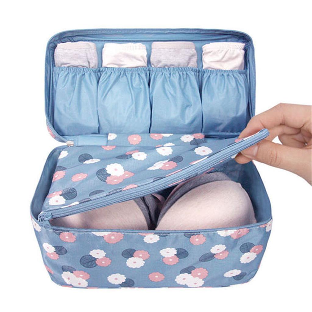 Portable Pattern Travel Underwear Bra Storage Box Storage Bag